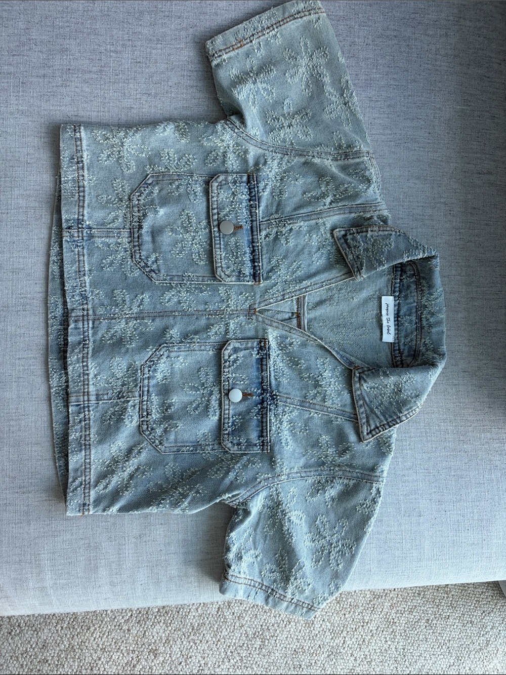 Never used: Light Blue Embroidered Denim Jacket